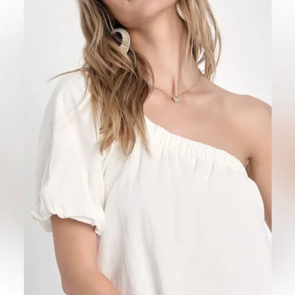 Lulus linen one shoulder dress Size XL - Picture 3 of 8